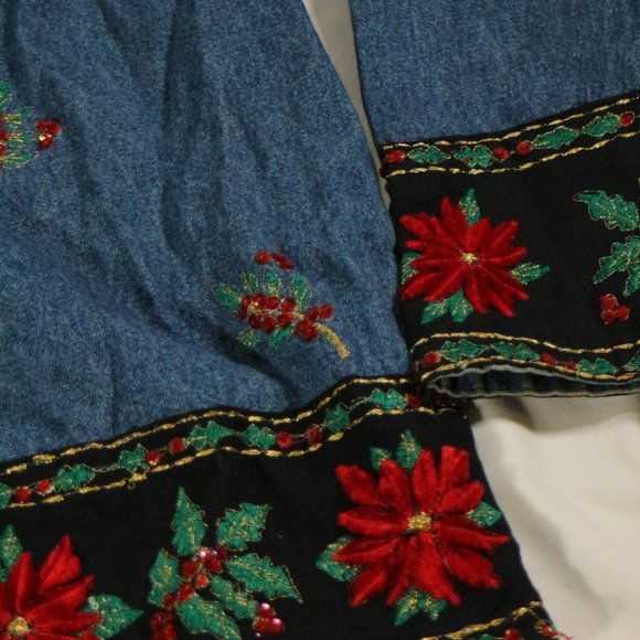 LIFESTYLE Vintage Embroidered Denim Jacket Sz Medium - Picture 6 of 15